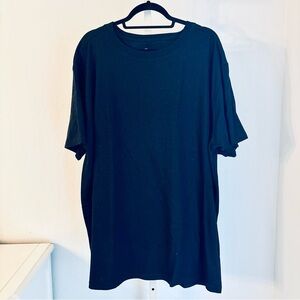 Original Use Men’s Basic Oversized Black Cotton Tee, XXL